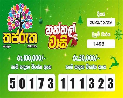 Kapruka 1493 Results 29.12.2023 .